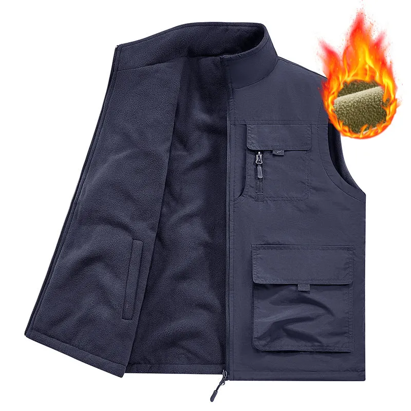Herren Thermo-Utility-Weste mit Fleece-Innenfutter, winddichtem Shell und Multifunktionstaschen Nord Taschen