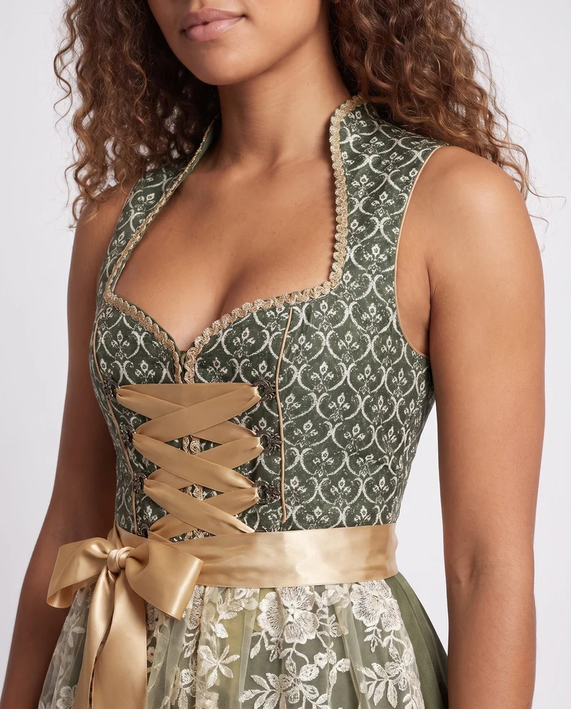 Frauen Dirndl mit kunstvollen Spitzenakzenten und elegantem Schürze Nord Taschen