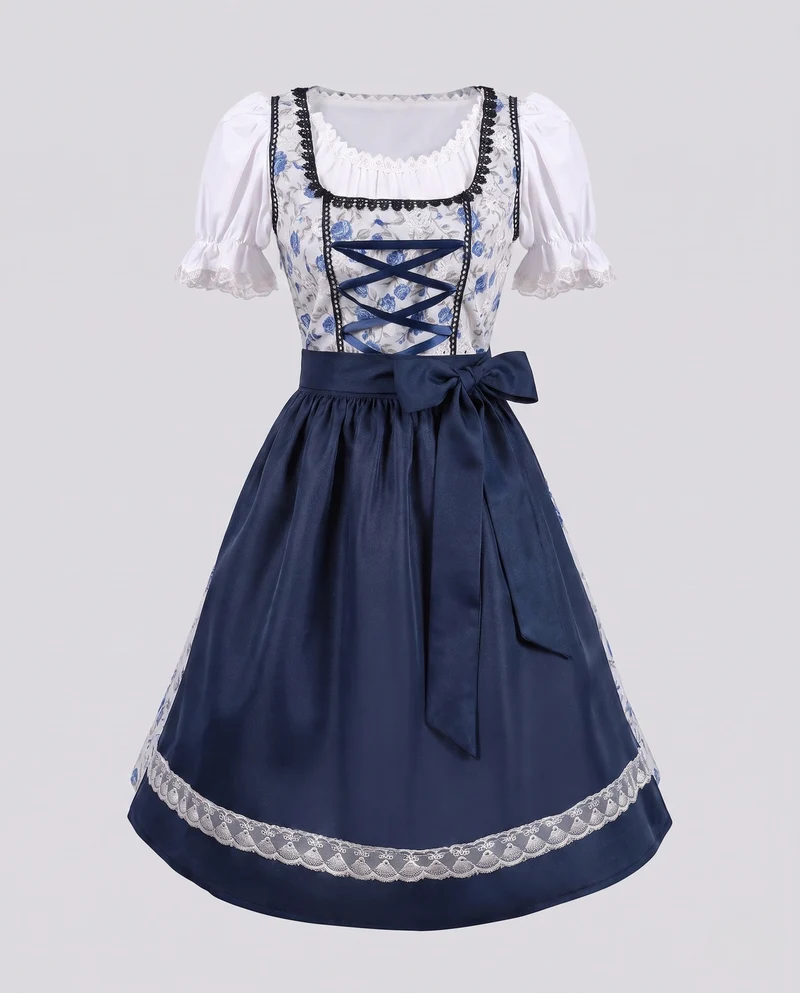 Frauen Dirndl mit kunstvollen Spitzenakzenten und elegantem Schürze Nord Taschen