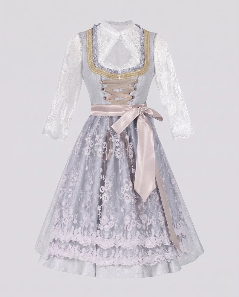 Frauen Dirndl mit kunstvollen Spitzenakzenten und elegantem Schürze Nord Taschen