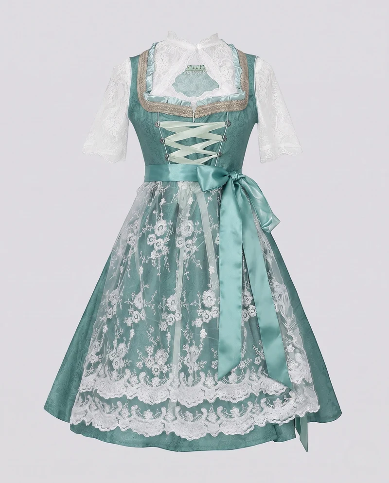 Frauen Dirndl mit kunstvollen Spitzenakzenten und elegantem Schürze Nord Taschen