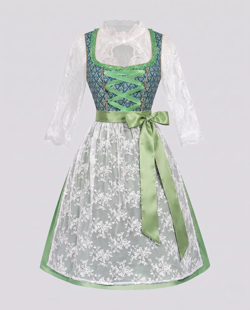 Frauen Dirndl mit kunstvollen Spitzenakzenten und elegantem Schürze Nord Taschen