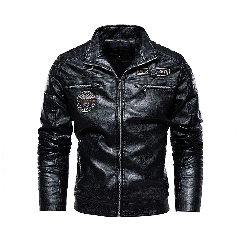 Herren Lederjacke mit mehrfachen Taschen Nord Taschen