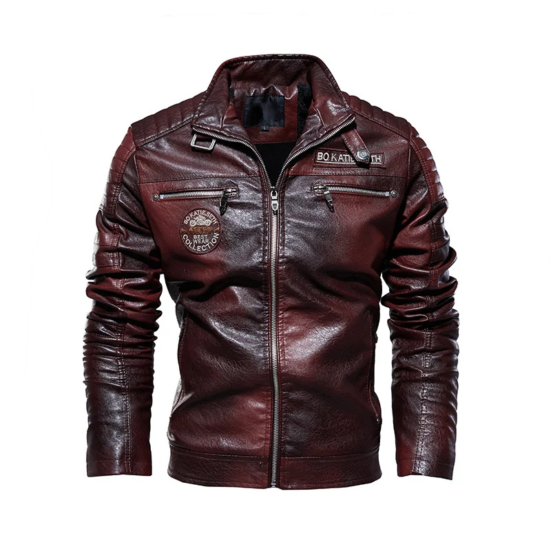 Herren Lederjacke mit mehrfachen Taschen Nord Taschen