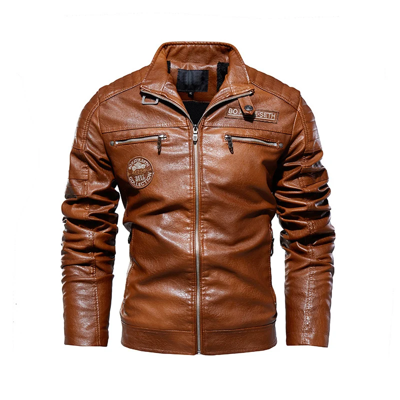 Herren Lederjacke mit mehrfachen Taschen Nord Taschen