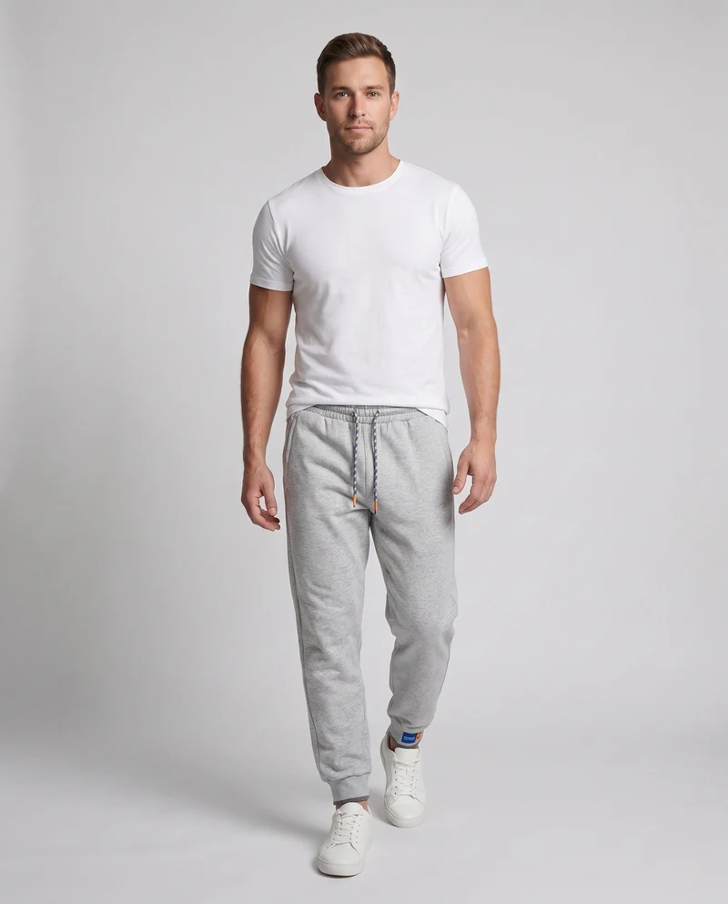 Herren Tapered Jogginghose mit elastischem Bund, Kordelzug und Rippbündchen Nord Taschen