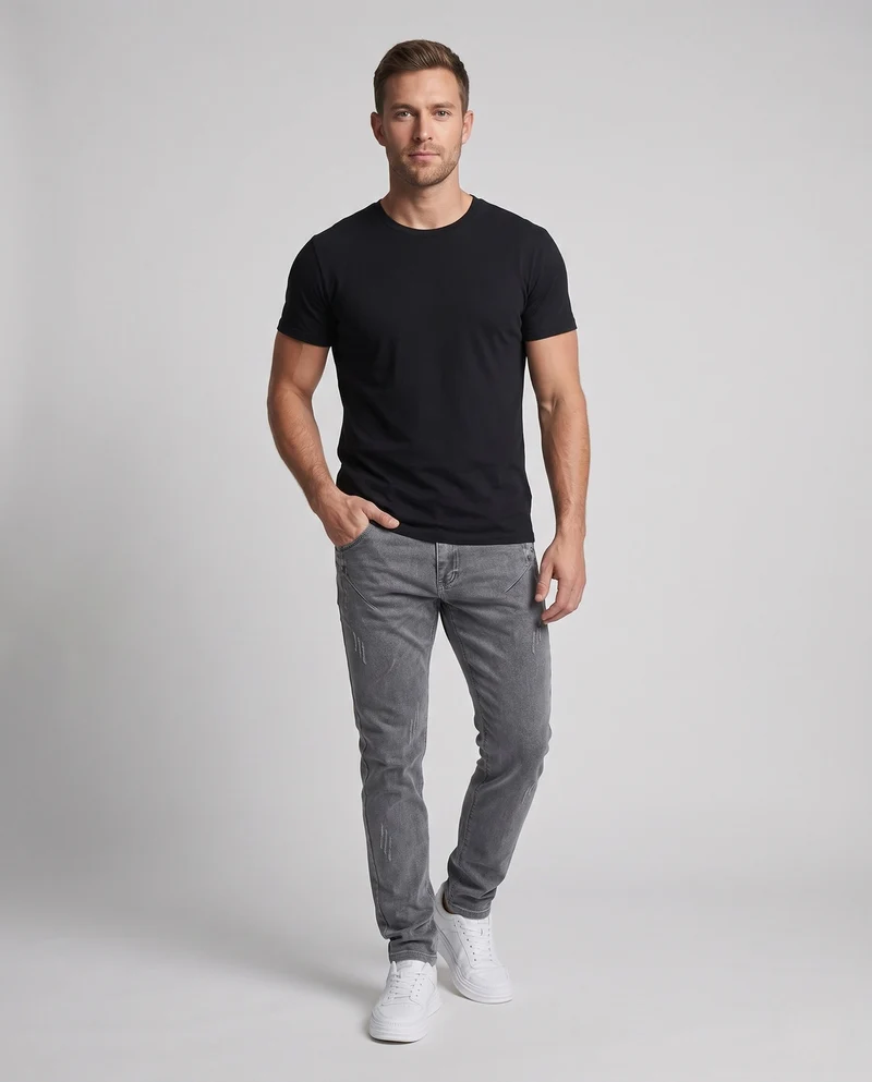 Herren Tapered-Jeans im Used‑Look mit dezenter Distressed‑Optik Nord Taschen