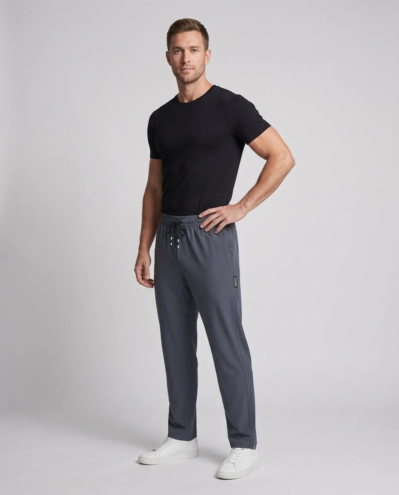 Herren Tapered-Jogginghose aus atmungsaktivem Funktionsstoff mit elastischem Bund und Kordelzug Nord Taschen