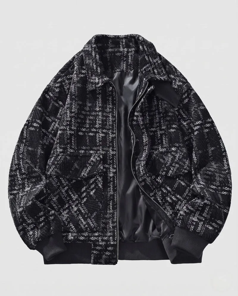 Herren Strukturiertes Overshirt‑Bomberjacke mit Rippbündchen & aufgesetzten Pattentaschen Nord Taschen