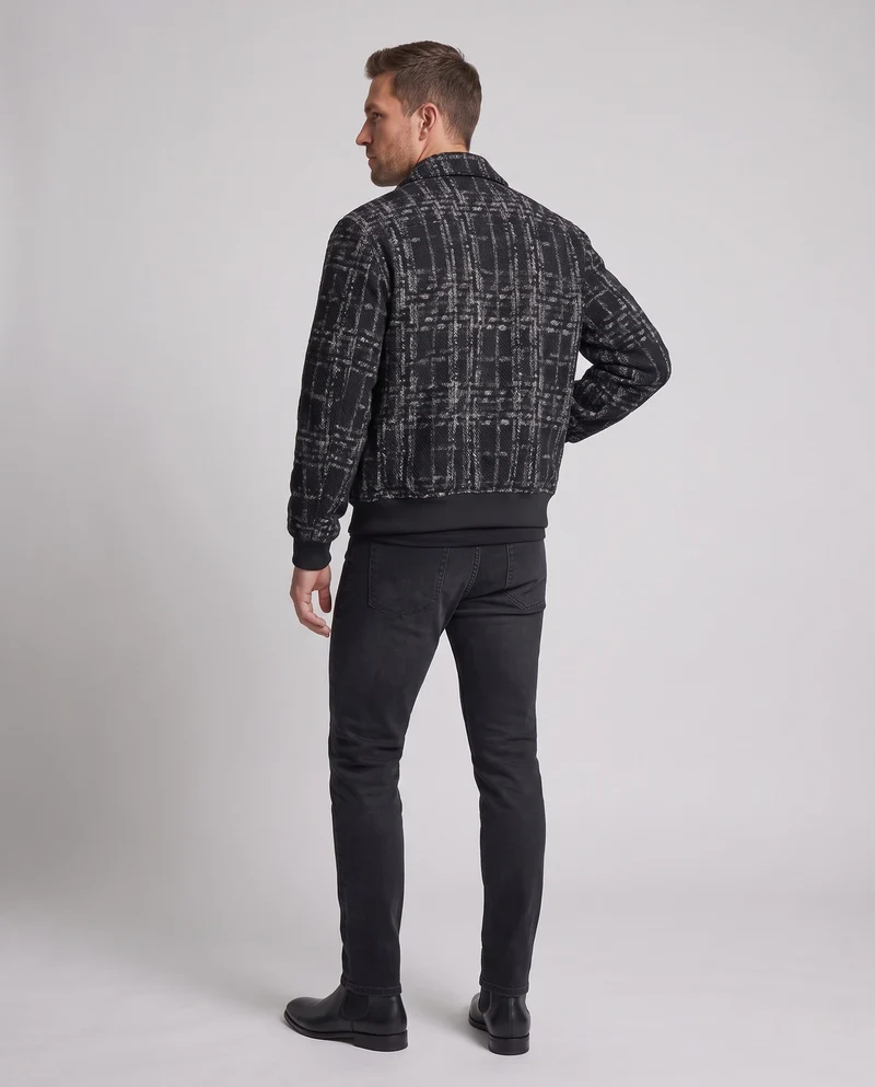 Herren Strukturierte Bomberjacke im Overshirt-Look mit Pattentaschen & Rippbündchen Nord Taschen