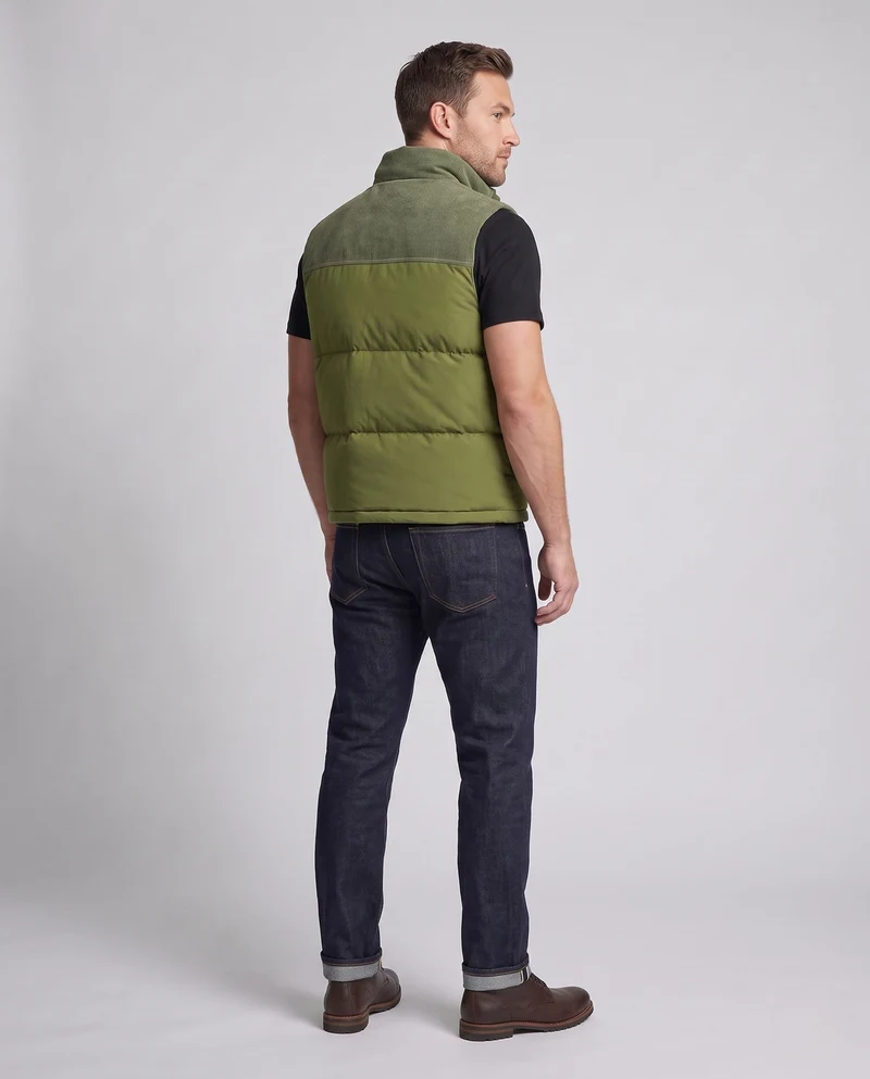 Herren Steppweste mit Cordbesatz, wattierter Thermoisolierung & Stehkragen Nord Taschen