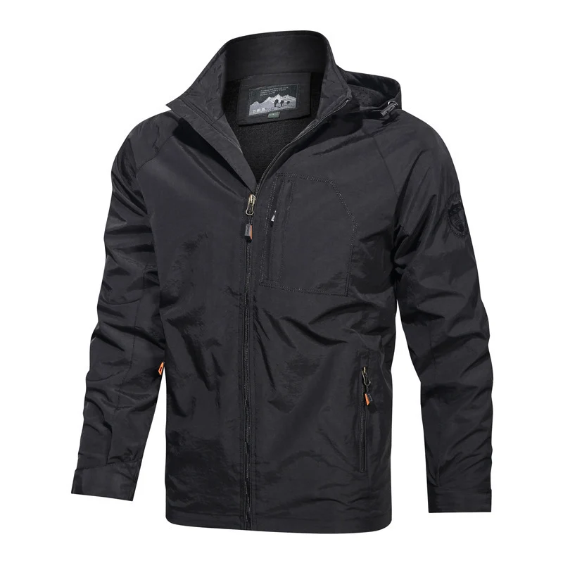 Herren Leichte Softshell-Fieldjacke mit verstellbarer Kapuze und Organizer-Brusttasche Nord Taschen