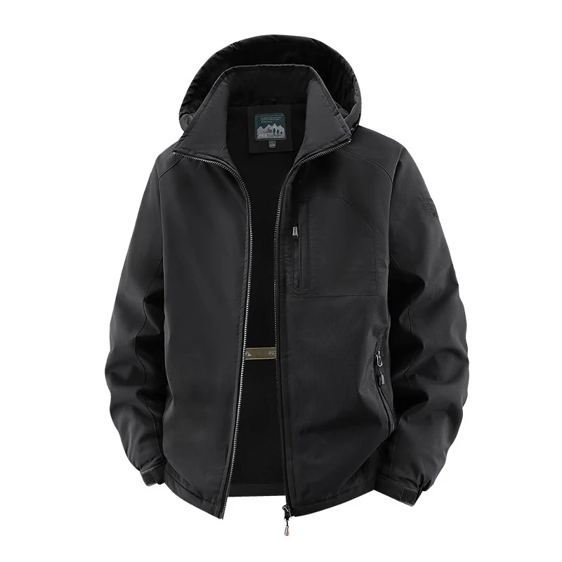 Herren Leichte Softshell-Fieldjacke mit verstellbarer Kapuze und Organizer-Brusttasche Nord Taschen