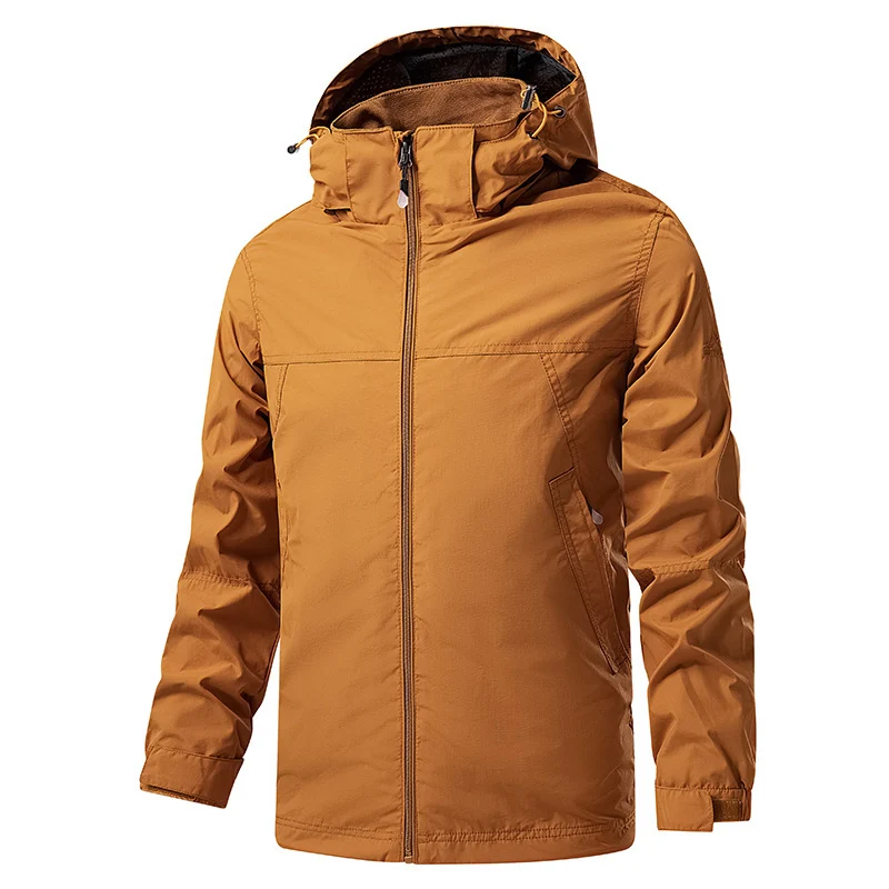 Herren Leichte packbare Regen- und Windjacke mit verstellbarer Kapuze und Mikrofleece-Kragen Nord Taschen