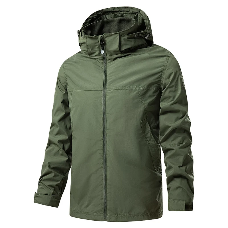 Herren Leichte packbare Regen- und Windjacke mit verstellbarer Kapuze und Mikrofleece-Kragen Nord Taschen