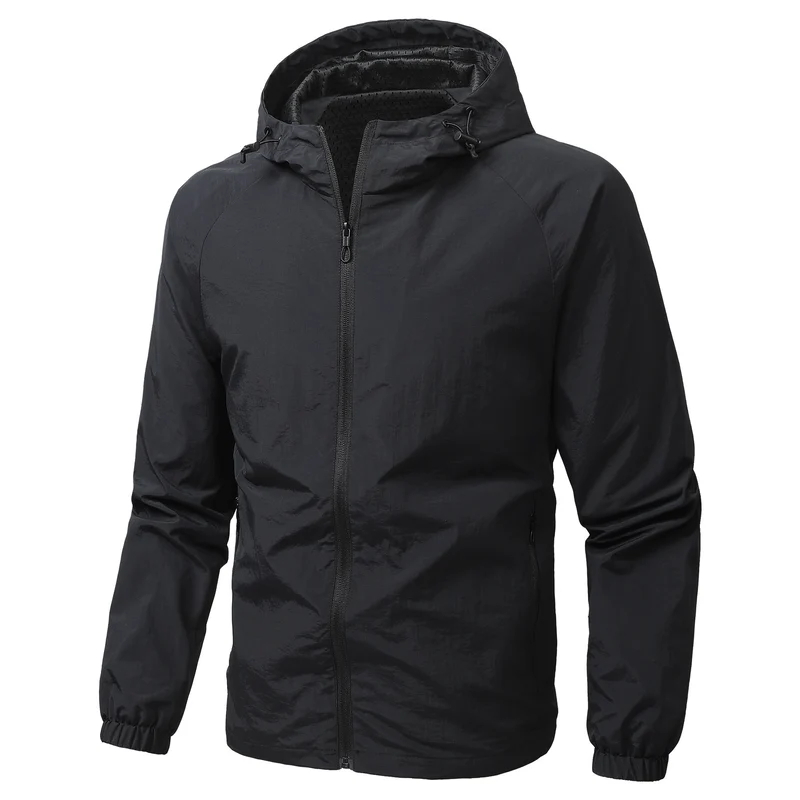 Herren Leichte Kapuzen-Übergangsjacke mit wind- und wasserabweisendem Funktionsmaterial Nord Taschen
