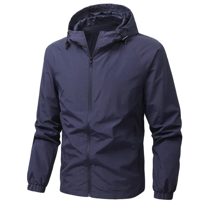 Herren Leichte Kapuzen-Übergangsjacke mit wind- und wasserabweisendem Funktionsmaterial Nord Taschen