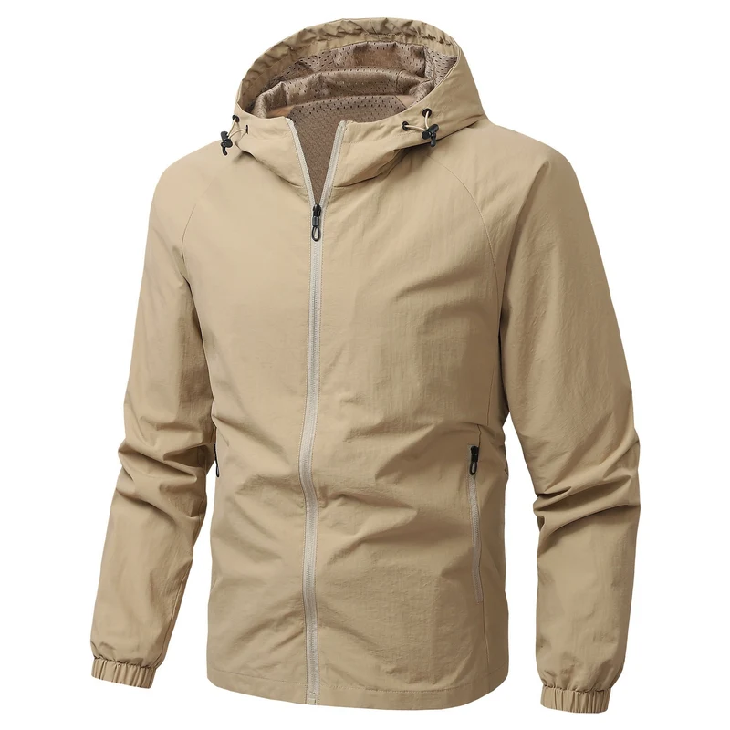 Herren Leichte Kapuzen-Übergangsjacke mit wind- und wasserabweisendem Funktionsmaterial Nord Taschen