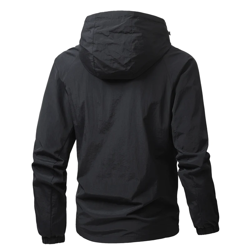 Herren Leichte Kapuzen-Übergangsjacke mit wind- und wasserabweisendem Funktionsmaterial Nord Taschen