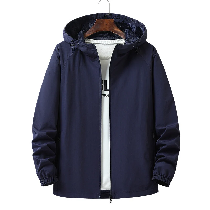 Herren Leichte Kapuzen-Übergangsjacke mit wind- und wasserabweisendem Funktionsmaterial Nord Taschen