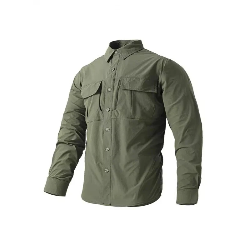 Herren Leichte Hemdenjacke im Utility‑Stil mit aufgesetzten Brustklappen und Knopfleiste Nord Taschen