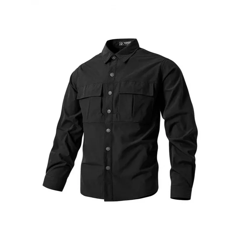 Herren Leichte Hemdenjacke im Utility‑Stil mit aufgesetzten Brustklappen und Knopfleiste Nord Taschen