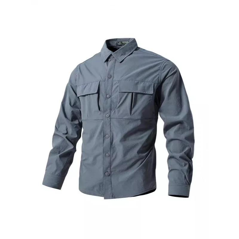 Herren Leichte Hemdenjacke im Utility‑Stil mit aufgesetzten Brustklappen und Knopfleiste Nord Taschen
