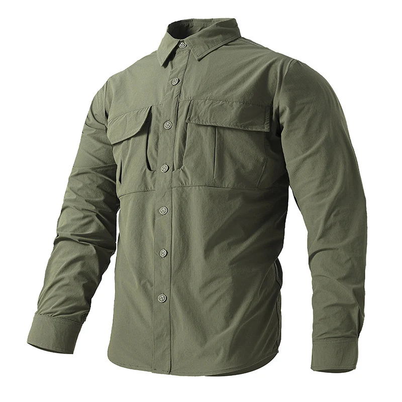 Herren Leichte Hemdenjacke im Utility‑Stil mit aufgesetzten Brustklappen und Knopfleiste Nord Taschen