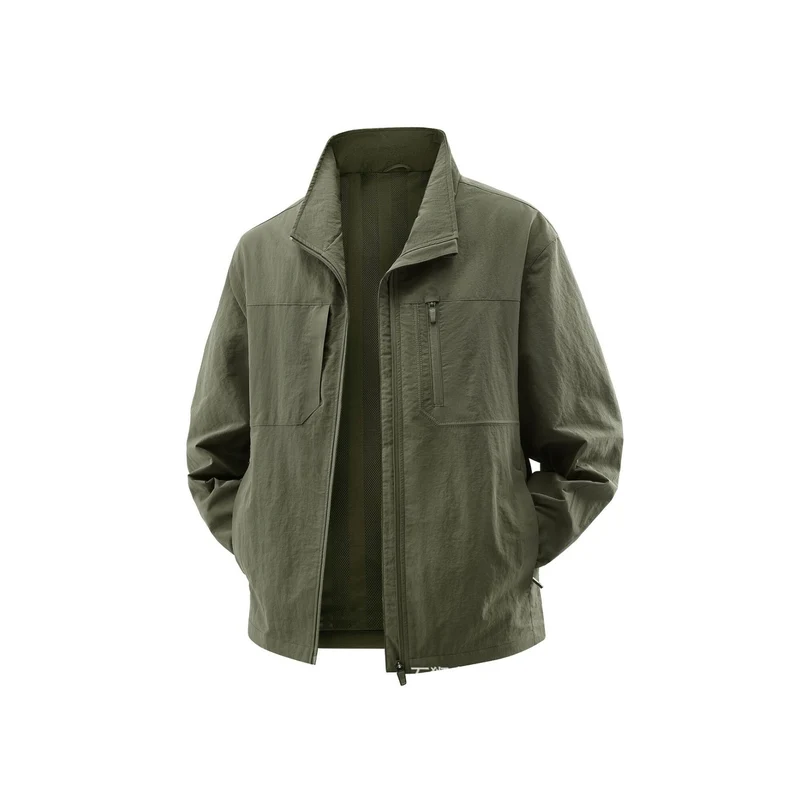 Herren Leichte Field-Utility-Jacke mit Mesh‑Futter, Stehkragen und Reißverschlusstaschen Nord Taschen