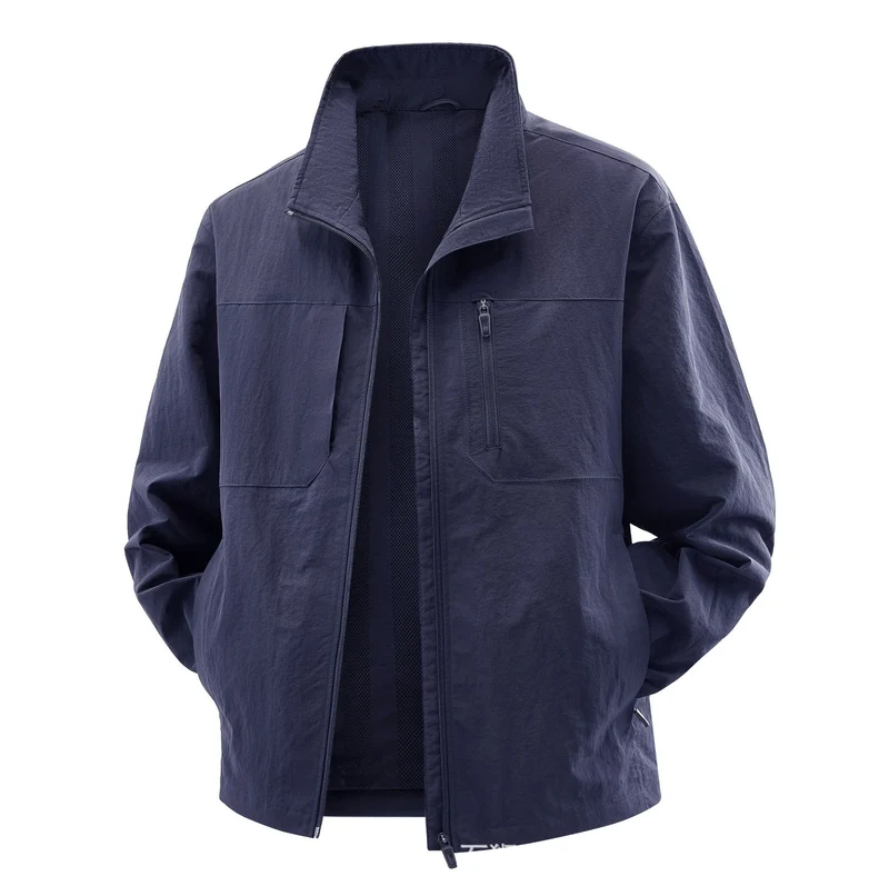 Herren Leichte Field-Utility-Jacke mit Mesh‑Futter, Stehkragen und Reißverschlusstaschen Nord Taschen