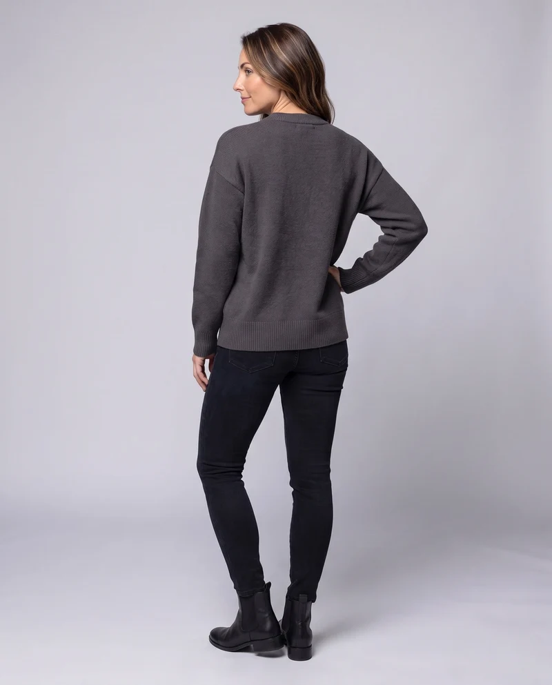 Damen Lockere Strickpullover Nord Taschen