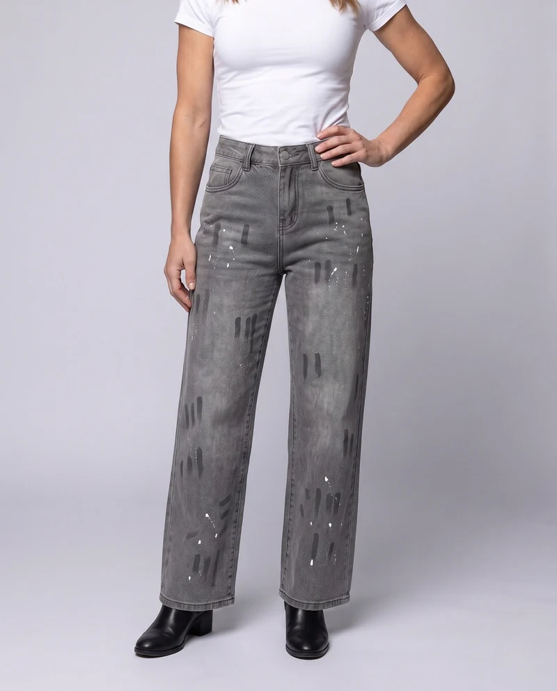 Damenmode Hochbundige Baggy Jeans Nord Taschen