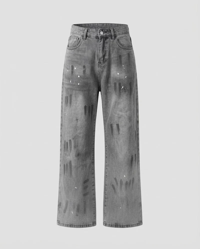Damenmode Hochbundige Baggy Jeans Nord Taschen