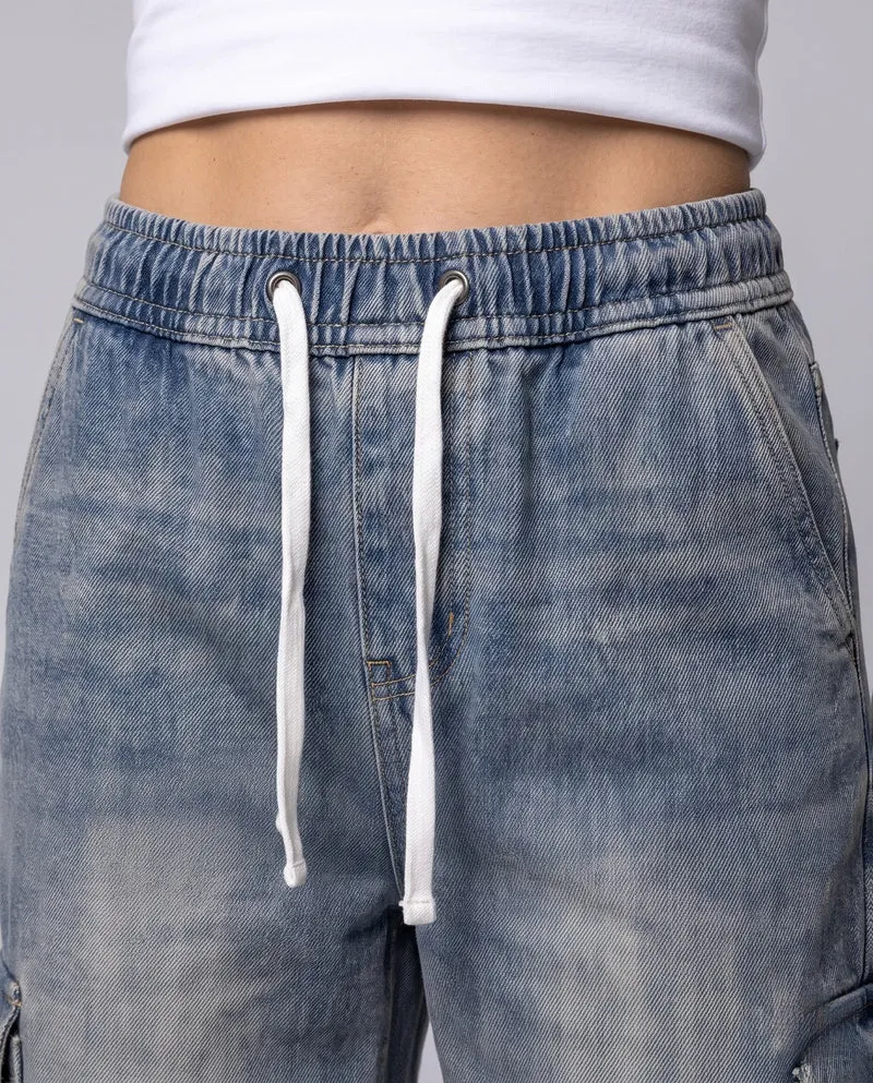 Damen Mode Cargo Jeans Nord Taschen