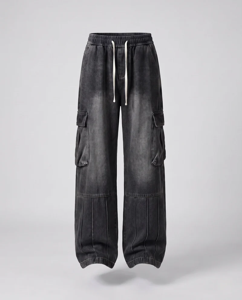 Damen Mode Cargo Jeans Nord Taschen