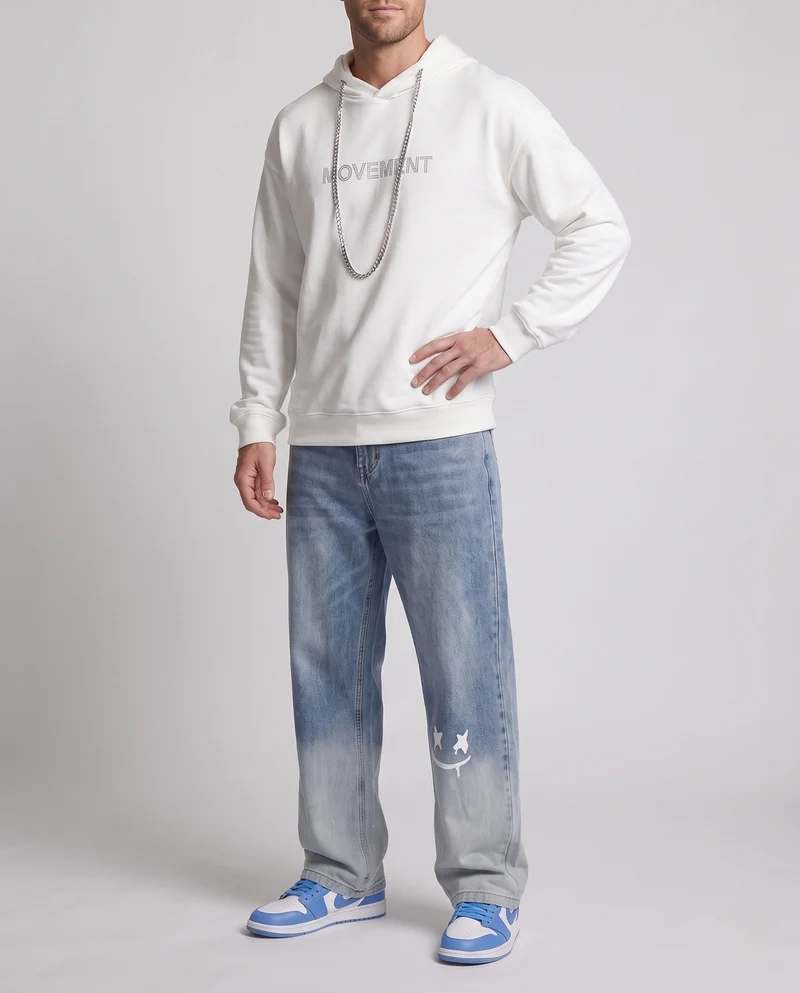 Herren Bequeme Baggy Jeans Nord Taschen