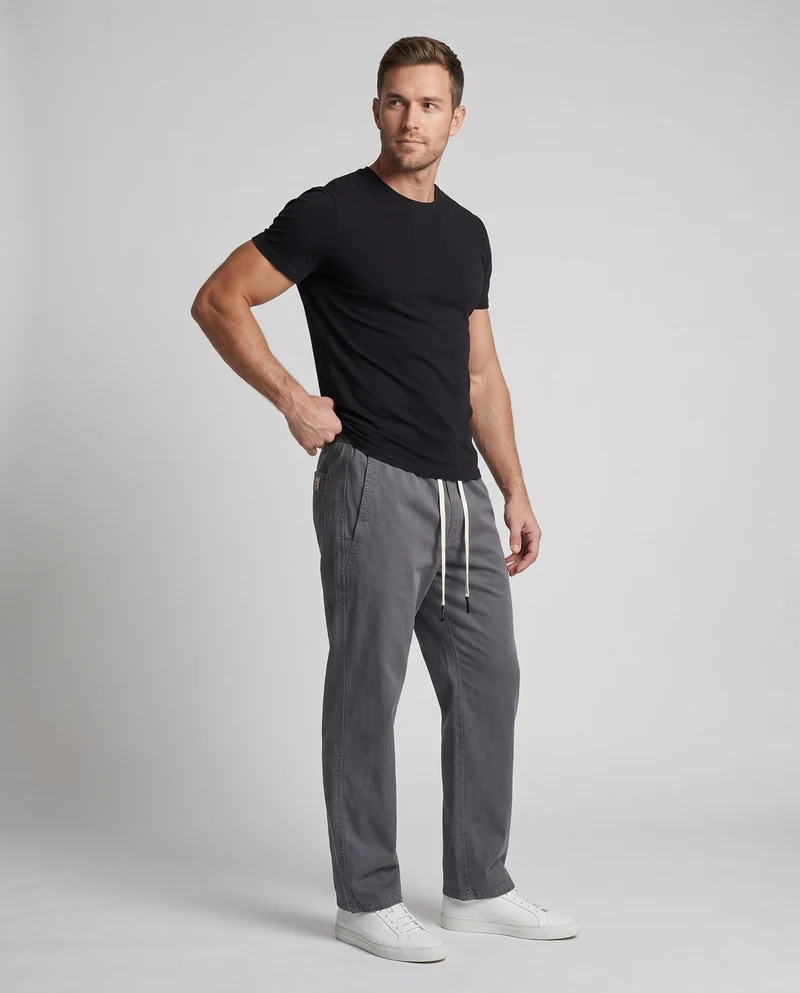 Herren Bequeme Freizeit-Hose mit Elastischem Bund und Praktischen Seitentaschen Nord Taschen