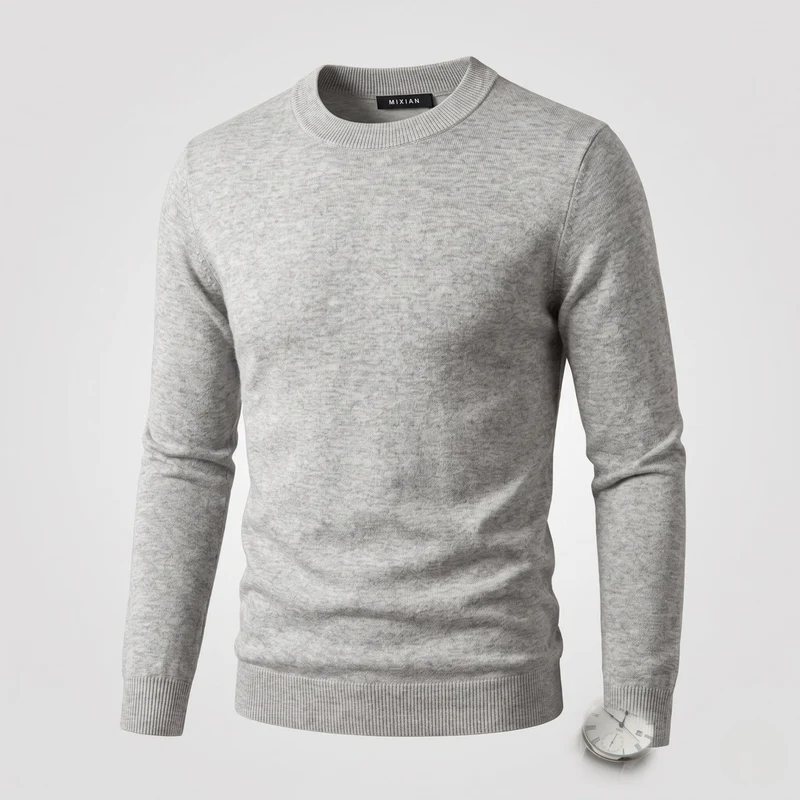 Herren Eleganter Rundhals-Pullover Nord Taschen