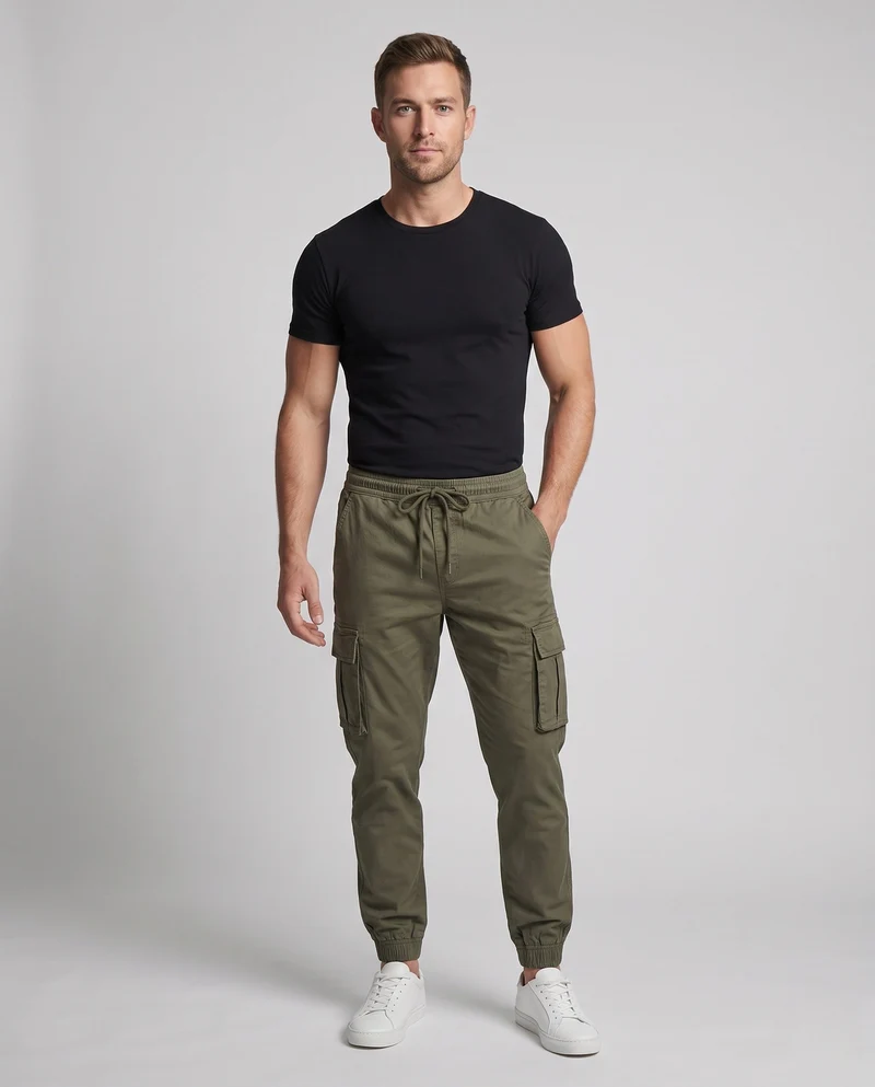 Herren Cargo-Hose mit elastischem Bund und Seitentaschen Nord Taschen