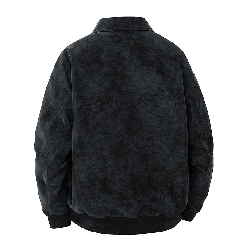 Herren elegante Wildlederjacke mit strukturiertem Schnitt