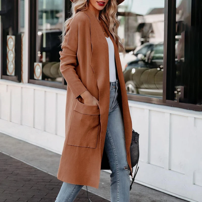 Nord Taschen | Eleganter Strick Winter Suede Mantel für Frauen