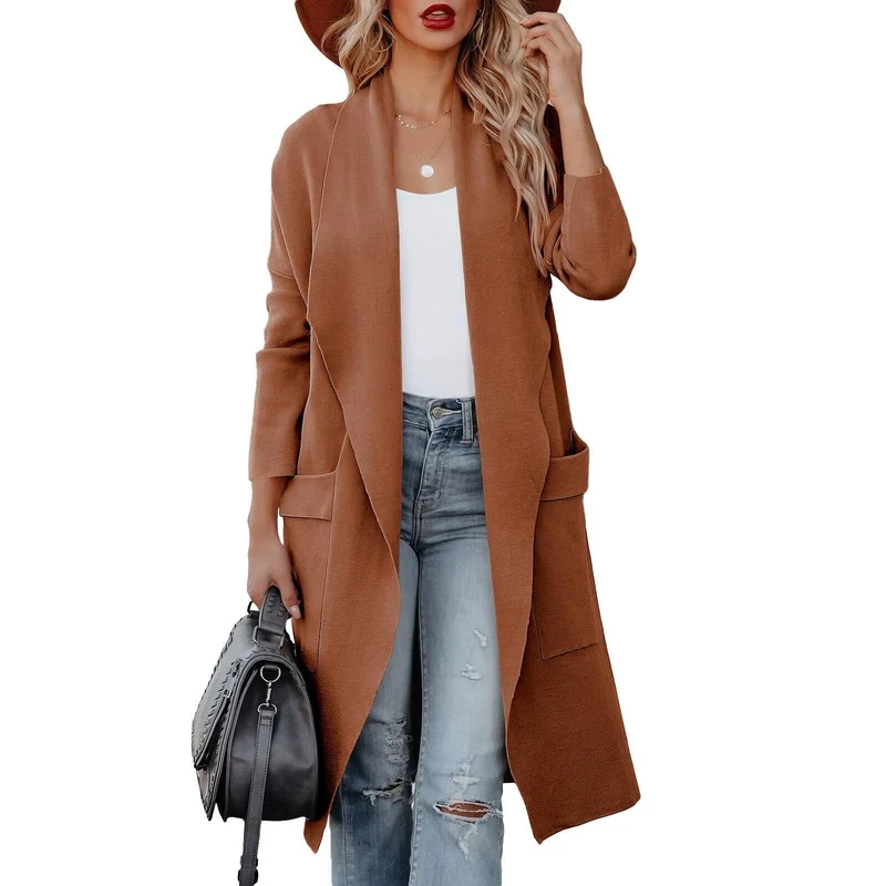 Nord Taschen | Eleganter Strick Winter Suede Mantel für Frauen