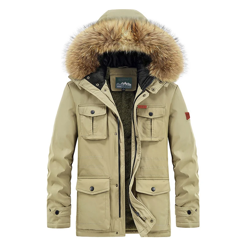Herren Thermo-Parka mit Kunstfellkapuze, Teddyfutter & Mehrfach‑Taschen Nord Taschen