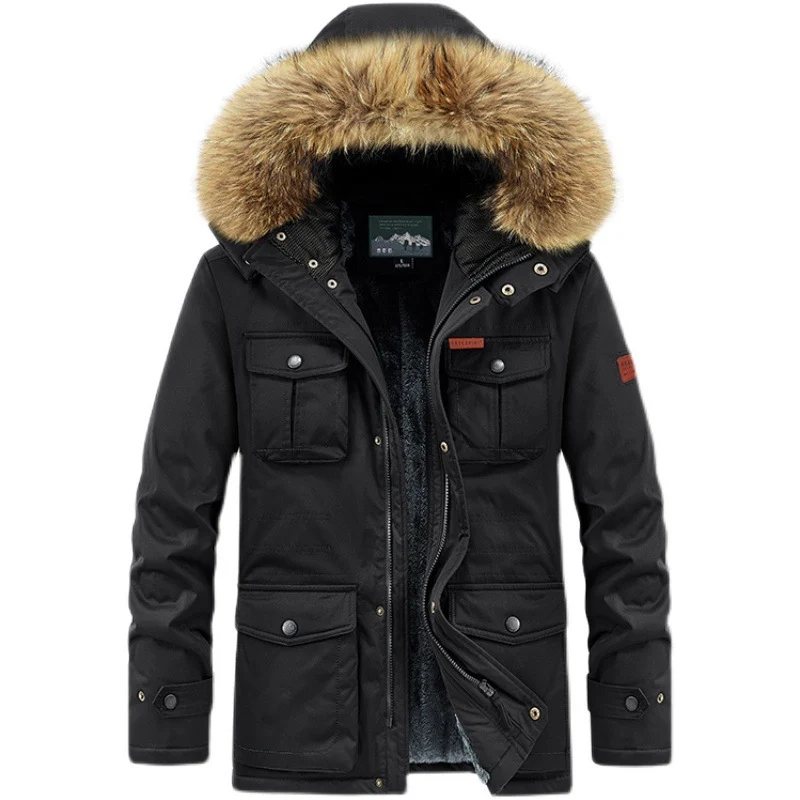Herren Thermo-Parka mit Kunstfellkapuze, Teddyfutter & Mehrfach‑Taschen Nord Taschen