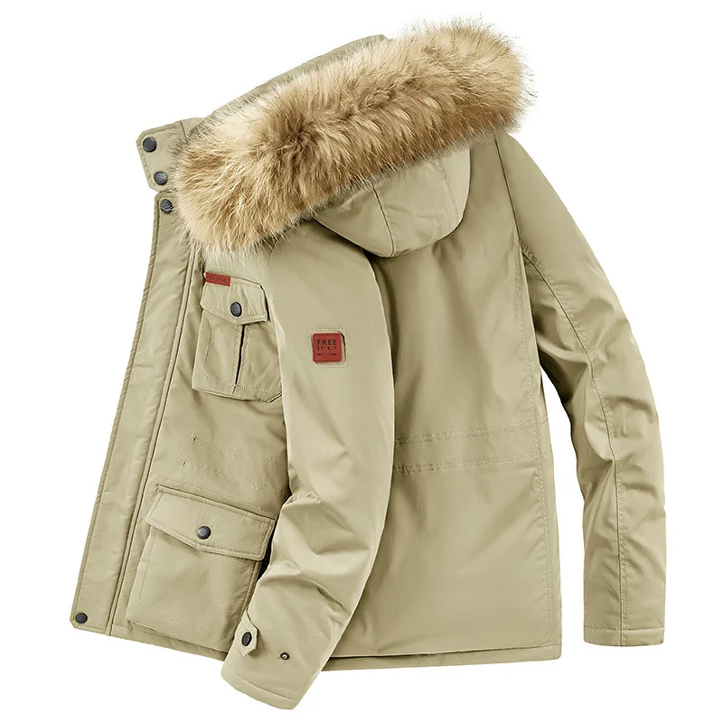 Herren Thermo-Parka mit Kunstfellkapuze, Teddyfutter & Mehrfach‑Taschen Nord Taschen