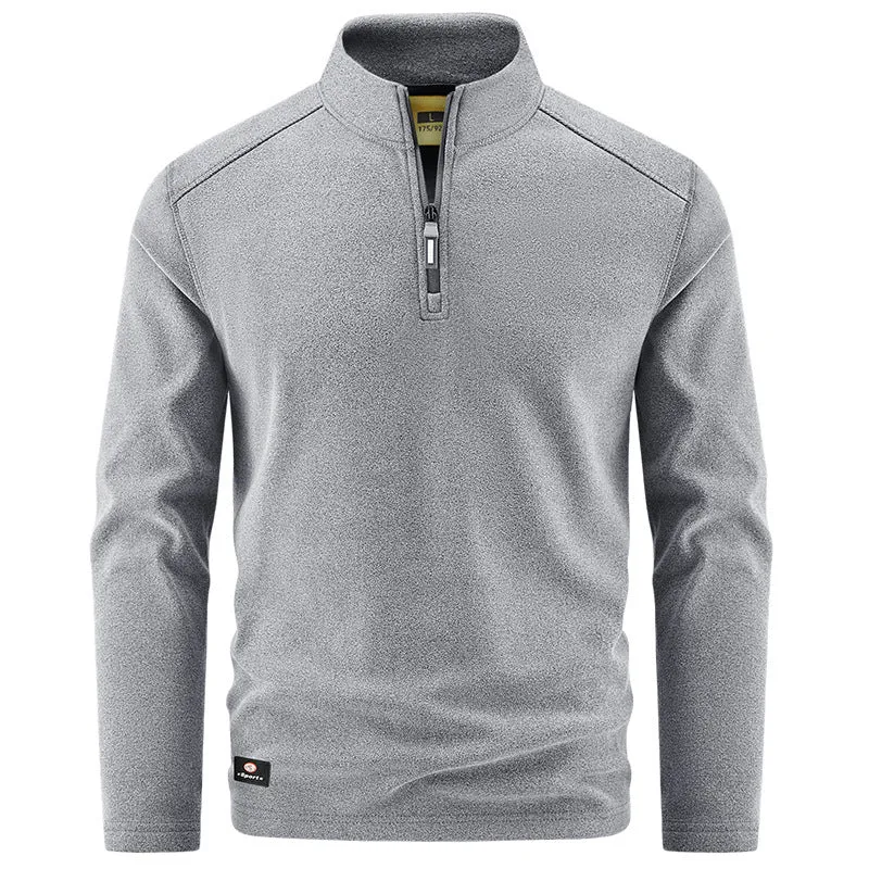 Herren Thermo‑Fleecepullover mit kurzem Reißverschluss und Stehkragen Nord Taschen