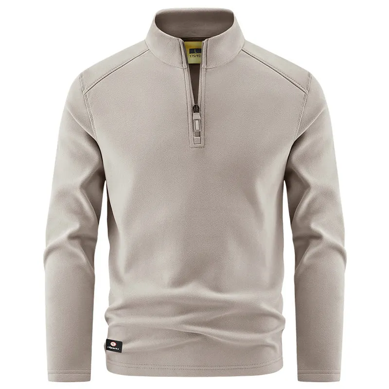 Herren Thermo‑Fleecepullover mit kurzem Reißverschluss und Stehkragen Nord Taschen