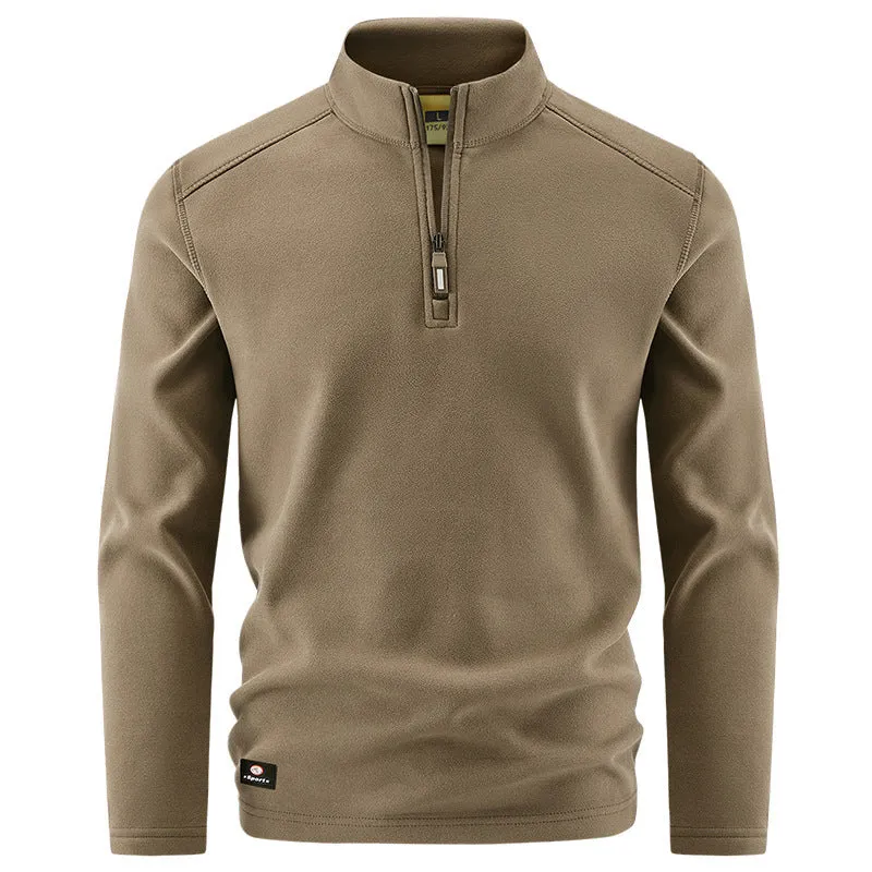 Herren Thermo‑Fleecepullover mit kurzem Reißverschluss und Stehkragen Nord Taschen