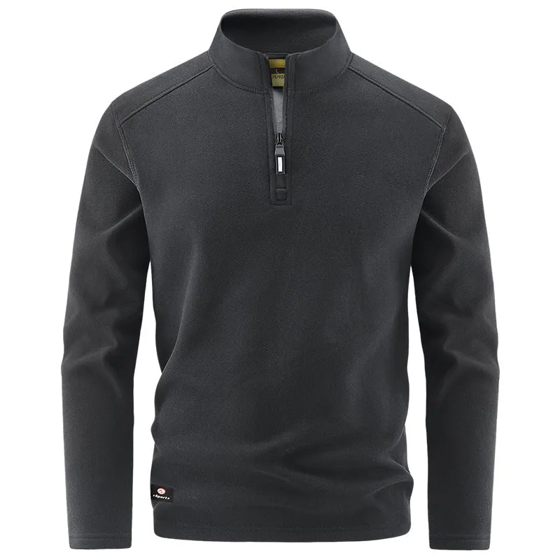 Herren Thermo‑Fleecepullover mit kurzem Reißverschluss und Stehkragen Nord Taschen