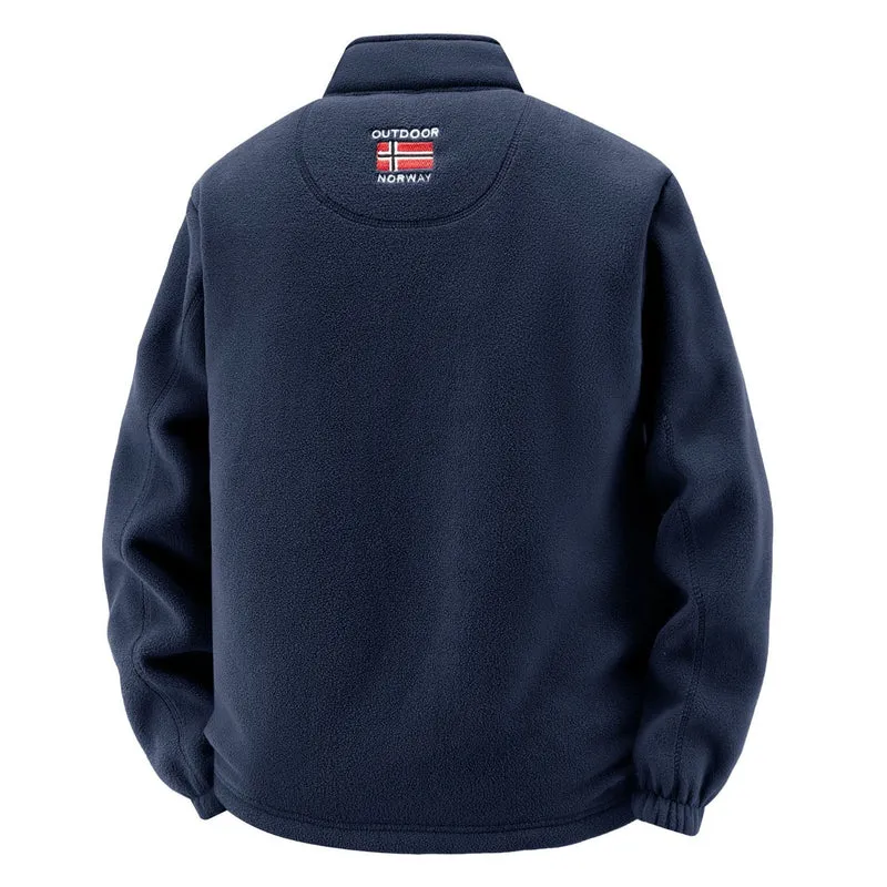 Herren Thermo-Fleecejacke mit Teddy-Innenfutter und Stehkragen Nord Taschen